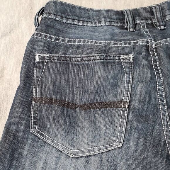 Buffalo Jeans Mens 30x27 Blue Dark Wash Straight Leg Denim - Picture 6 of 8